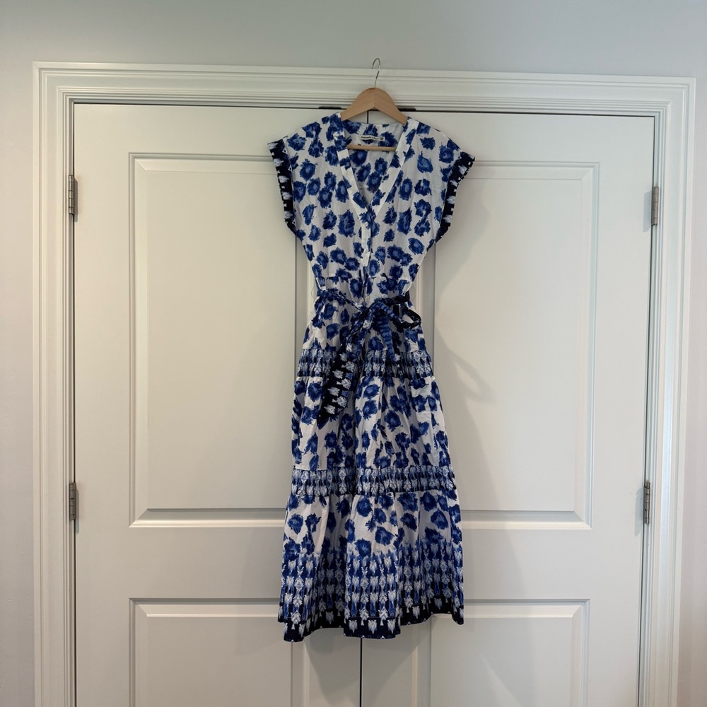 Abercrombie Tie Waist Maxi Dress - Blue Pattern - XXSP
